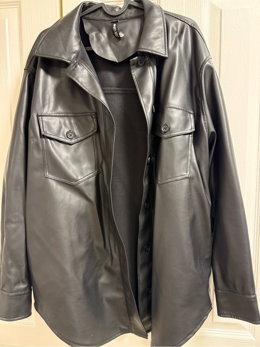 Women’s Faux Leather Shirt Jacket